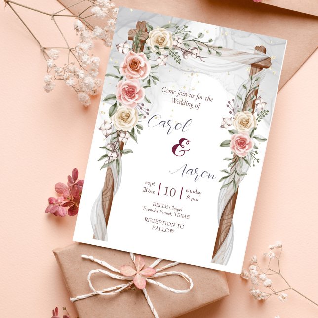 Flyer boho elegante, casamento botânico (Criador carregado)