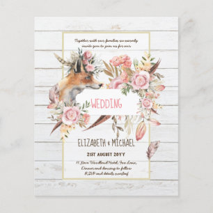 Flyer BoHO Fox Wedments Invices Borgonha Pia Rosa