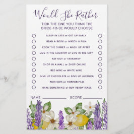 Flyer Boho Lemons e Lavanda Ela Preferencialmente Jogo