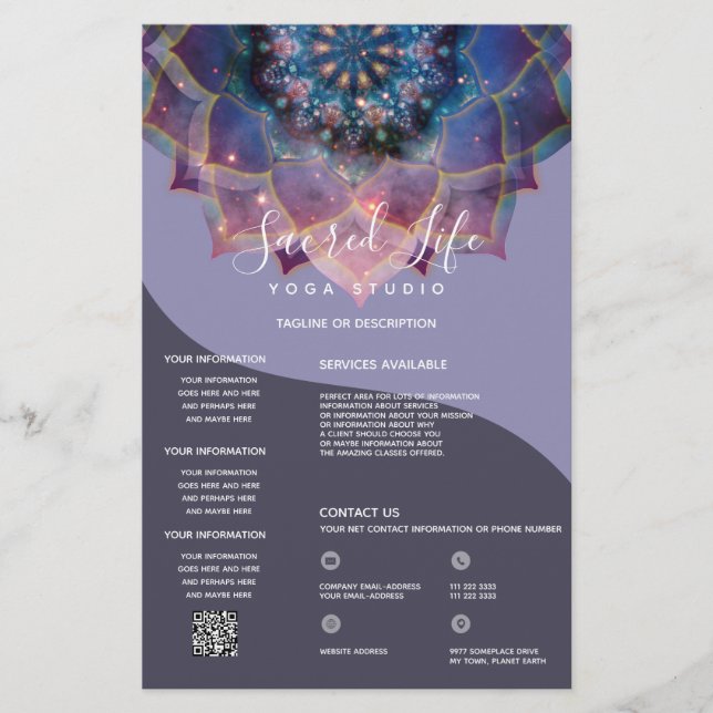 Flyer Boho Nebula Mandala, Mística (Frente)