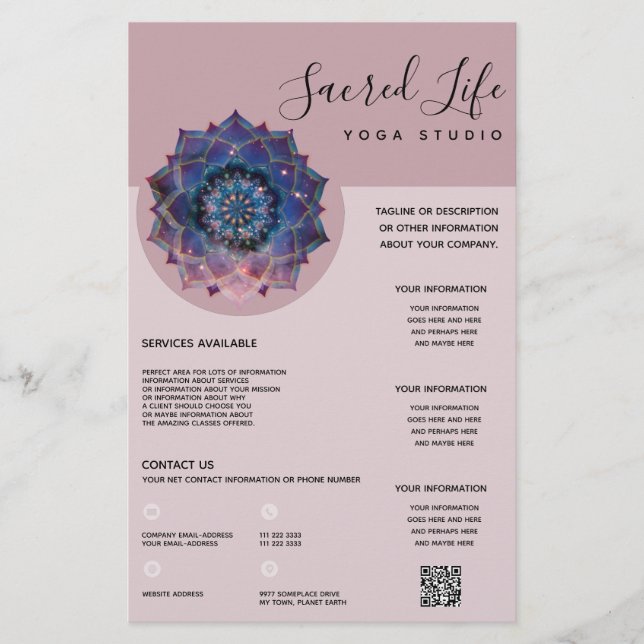 Flyer Boho Nebula Mandala, Mística (Frente)