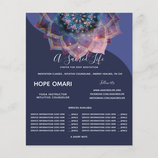 Flyer Boho Nebula Mandala, Mística (Frente)