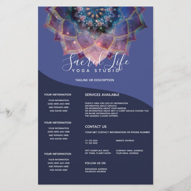 Flyer Boho Nebula Mandala, Mística (Frente)