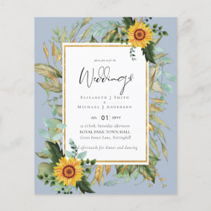 Flyer Boho Sunflower Greenery Watercolor BUDGET