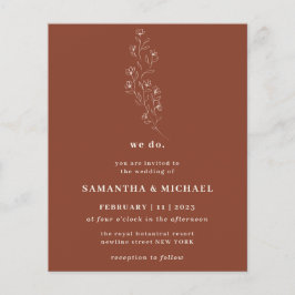 Flyer Boho Terracota Indie marrom Botânico fazemos orçam