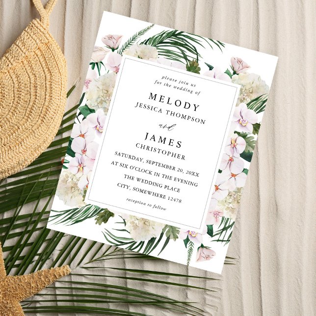 Flyer Boho Tropical Boho Casamento Verde (Criador carregado)