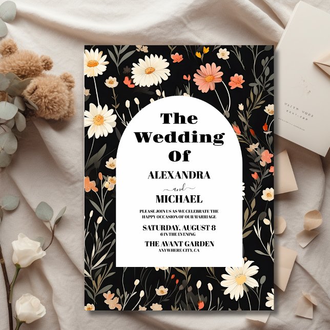 Flyer Boho Wildflower Wedding Elegante Orçamento (Criador carregado)