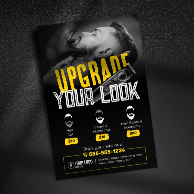 Flyer Bold e Moderno Barber Compro Cabelo Estilhador (Criador carregado)