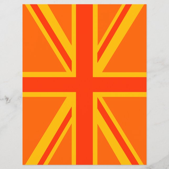 Flyer Bold Orange Union Jack British Flag Swag (Frente)