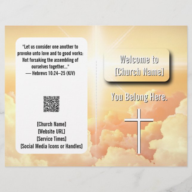 Flyer Boletim da Igreja Nuvens Celestiais Leves (Frente)