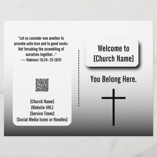 Flyer Boletim de Igreja Gradiente Branco Moderno  (Frente)