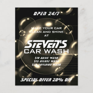 Flyer Bolhas de sabão para lavagem de carros