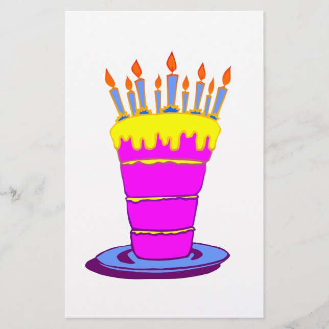 Flyer Bolo-de-Aniversário Rosa Gigante (Frente)