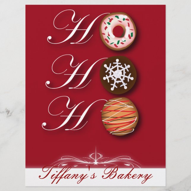Flyer Bolo de Natal HOHOHO cookies Donut Doughnut padari (Frente)