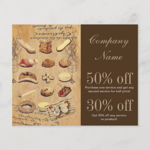 Flyer bolo de sobremesa francês pastelaria biscoitos pad