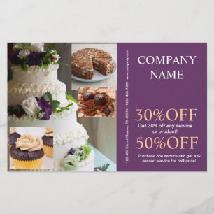 Flyer Bolo de sobremesa moderno cupcake padeiro padaria