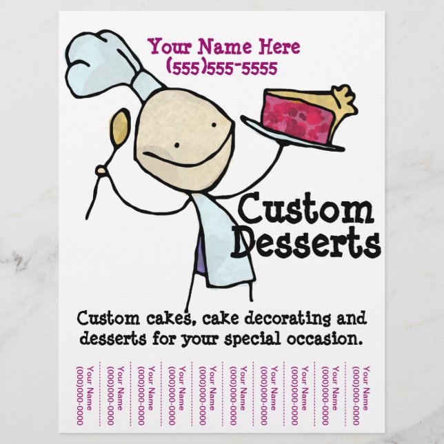 Flyer Bolos Personalizados. Decorando. Restauração (Frente)