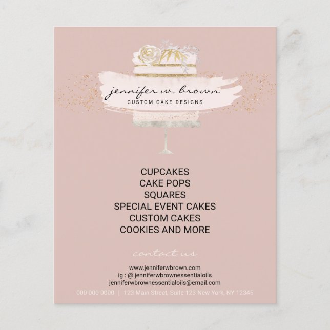 Flyer Bolos personalizados para cada padaria de ocasião (Frente)