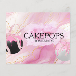 Flyer Bolos Pops Padeiro Padaria Guloseimas Rosa