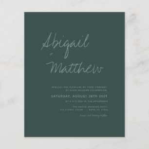 Flyer Bolsa de Convite Simples de Casamento Emerald Gree