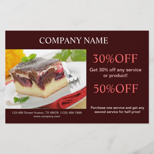 Flyer Bolsa de cupcake de sobremesa moderna (Frente)