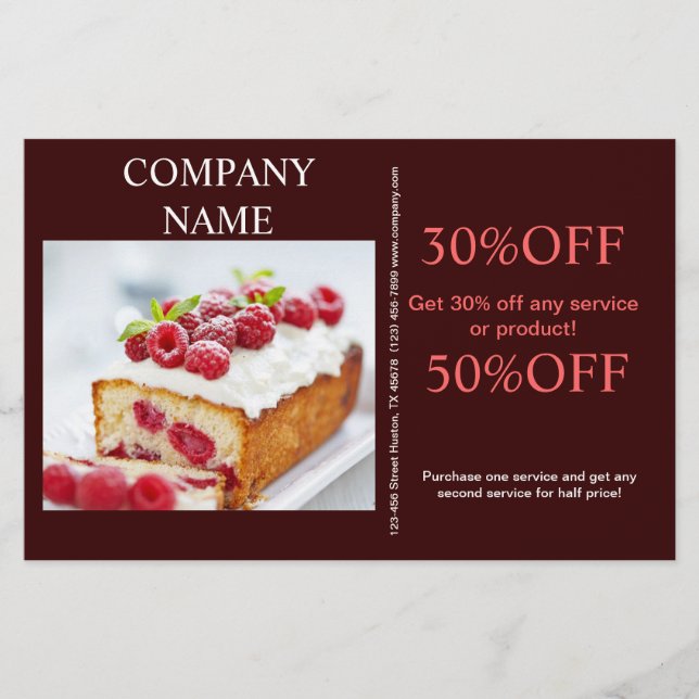 Flyer Bolsa de cupcake de sobremesa moderna (Frente)