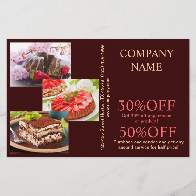 Flyer Bolsa de cupcake de sobremesa moderna (Frente)