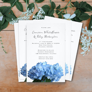 Flyer Bolsa de Orçamento Convite Azul Hydrangea Flores