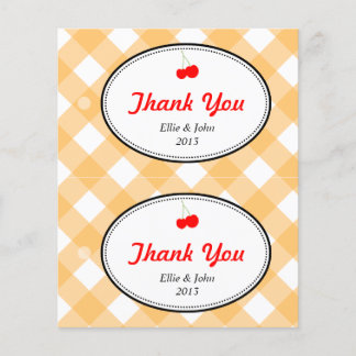 Flyer Bolsa de presentes de casamento de gingham laranja