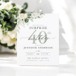 Flyer Bolsa Floral Verde de Orçamento Convites de Aniver<br><div class="desc">Celebre no estilo com uma elegante cinza e um convite floral de aniversário surpresa verde. Esse sofisticado design apresenta tons de cinza macio emparelhados com florais verdes, criando um ambiente sereno, mas festivo. Perfeito para uma celebração refinada e memorável, os delicados sotaques florais adicionam um toque de beleza natural, enquanto...</div>