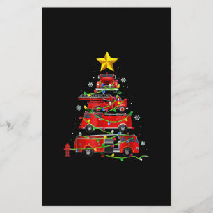 Flyer Bombeiro Caminhão Árvores de Natal Mulheres