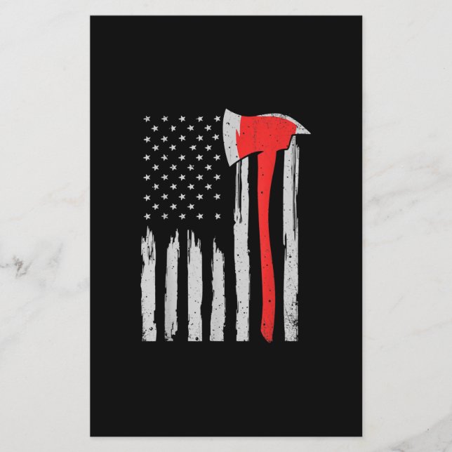 Flyer Bombeiro Vermelho da bandeira americana (Frente)