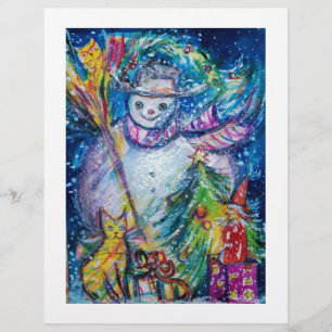 Flyer BONECO DE NEVE COM BRINQUEDOS, amarelo azul branco