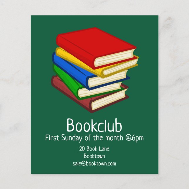 Flyer Bookclub group book session library community (Frente)
