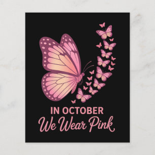 Flyer borboleta de peito rosa em outubro