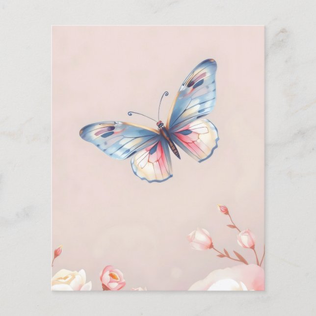 Flyer borboleta pastel delicada (Frente)