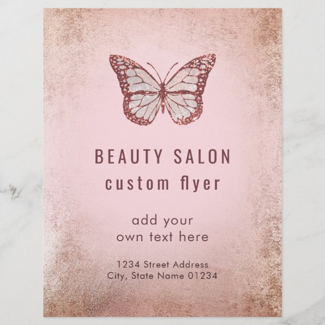 Flyer borboleta rosa (Frente)