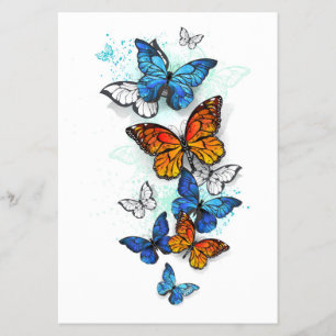Flyer Borboletas voadoras Morpho e Monarca