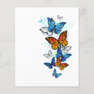 Flyer Borboletas voadoras Morpho e Monarca