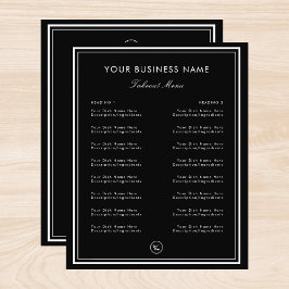 Flyer Borda Simples de Quadro Preto para Restaurante e C