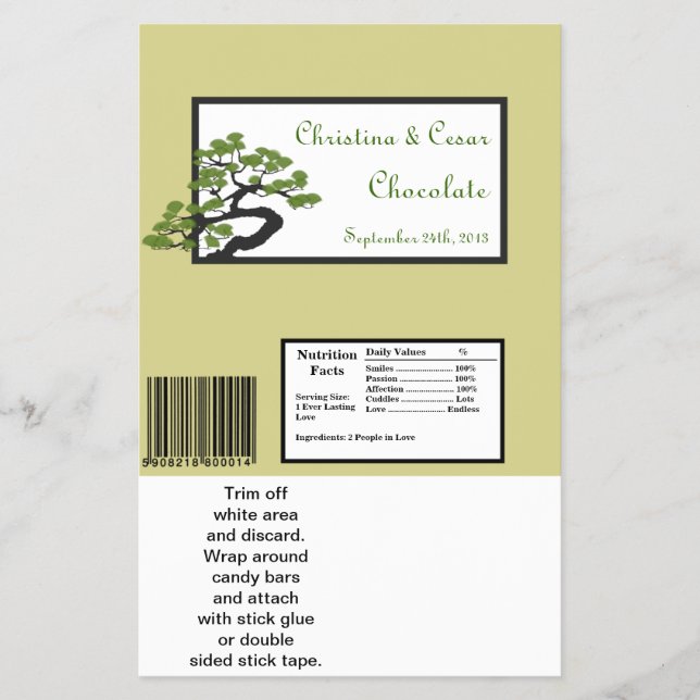 Flyer Bosai japonês verde-Bar grande de Hershey (Frente)