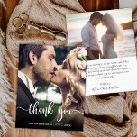 Flyer Bota Fotográfica do Script Moderno de Orçamento Ob<br><div class="desc">Ortografia Moderna de Orçamento Casamento 1 Foto Obrigado personalização barato inferior do folheto orçamentário. Obrigado de casamento do Na moda moderno, modelo de papel com uma foto vertical de cheio na frente com o script de sobreposição de texto "Obrigado" em uma fonte de tipografia escrita à mão, em branco, na...</div>