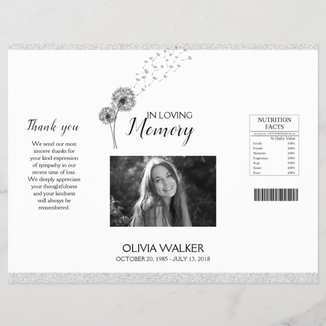 Flyer Botânicos Funerais Chip Bag, Obituário Chip Bag (Frente)