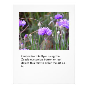 Flyer Botões de solteiro roxo flor colorida de jardim