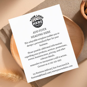 Flyer Branco do Marketing mínimo para logotipos empresar