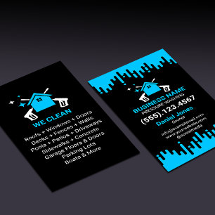 Flyer Branqueamento de pressão preto e azul profissional