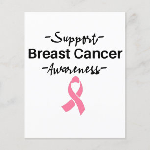 Flyer Breast Cancer Awareness Support Pink Ribbon