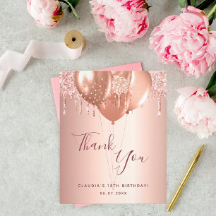 Flyer Brilho de blush dourado rosa de aniversário obriga