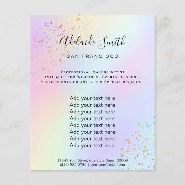 Flyer brilho do arco-íris FAUX (Frente)