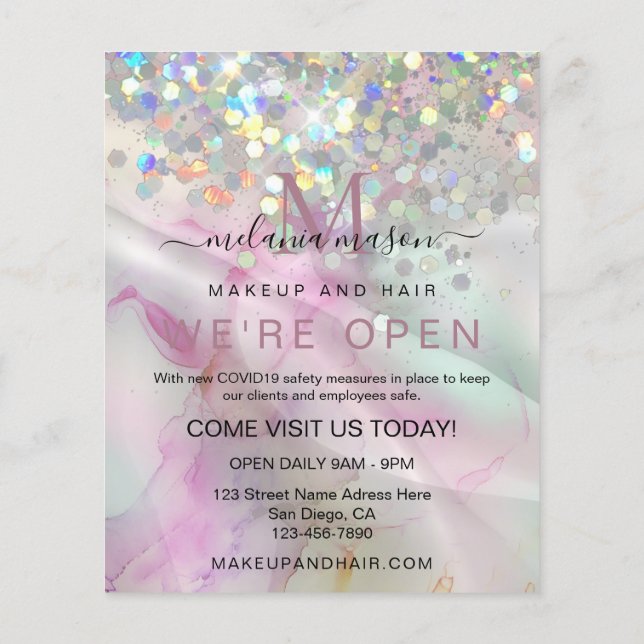 Flyer Brilho Holográfico de Maquiagem com Tinta Álcool C (Verso)